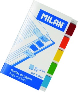 Jelölőcímke 45x12 mm 5x20 lap Milan áttetsző színek