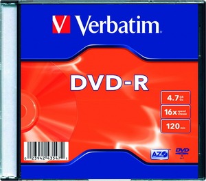 DVD-R 4,7 GB 16x, vékony tokos Verbatim