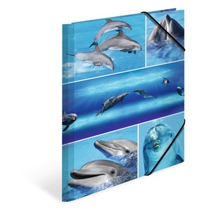 Gumis mappa A/4 karton Herma "Animals" Delfin