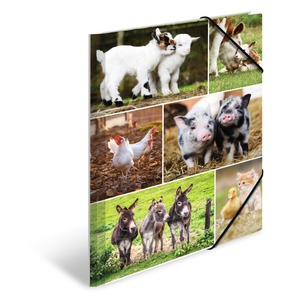 Gumis mappa A/4 karton Herma "Animal Worlds" Farm állatok