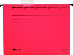 Függőmappa 348x270 oldalt zárt, 25 db/csomag LEITZ "Alpha" piros