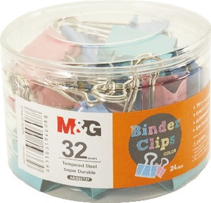 Bindercsipesz 32 mm 24 db/doboz M&G vegyes színek