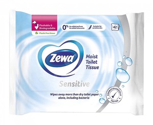 Toalettpapír, nedves 42 db-os Zewa "Sensitive Pure"