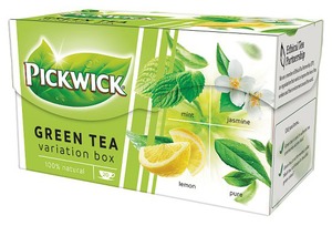 Zöld tea 20x1,5 g Pickwick "Variációk" natúr, jázmin, menta, citrom