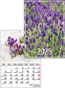 Falinaptár A/4 tűzött T-Calendar "Virágok"