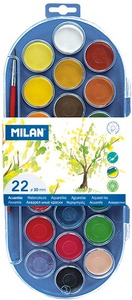 Vízfesték 30 mm, ajándék ecset Milan 22 szín