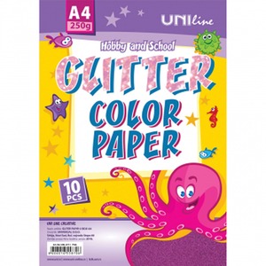 Kreatív karton A/4 glitteres 250 g 10 db/csomag Octopus rózsaszín
