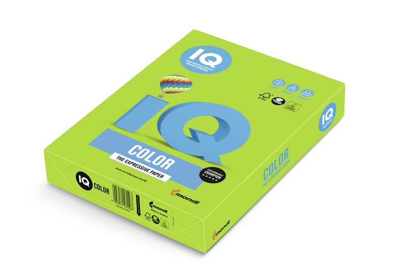 Fénymásolópapír, színes A/4 80 g, 500 lap/csomag IQ Color intenzív tavaszi zöld