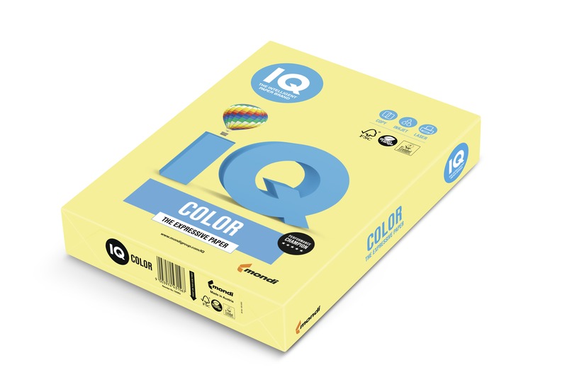 Fénymásolópapír, színes A/4 80 g, 500 lap/csomag IQ Color trend citromsárga