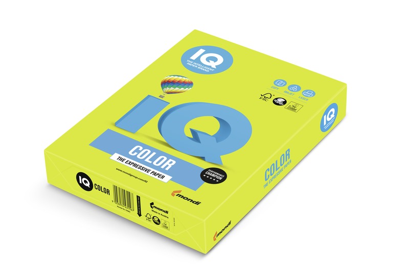 Fénymásolópapír, színes A/4 80 g, 500 lap/csomag IQ Color neon zöld