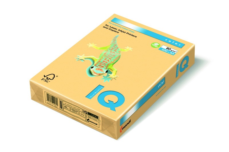 Fénymásolópapír, színes A/4 160 g, 250 lap/csomag IQ Color trend arany