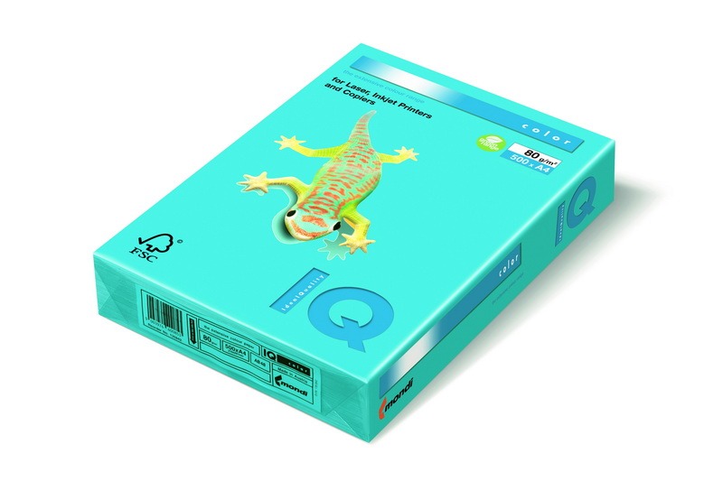 Fénymásolópapír, színes A/4 160 g, 250 lap/csomag IQ Color intenzív vízkék