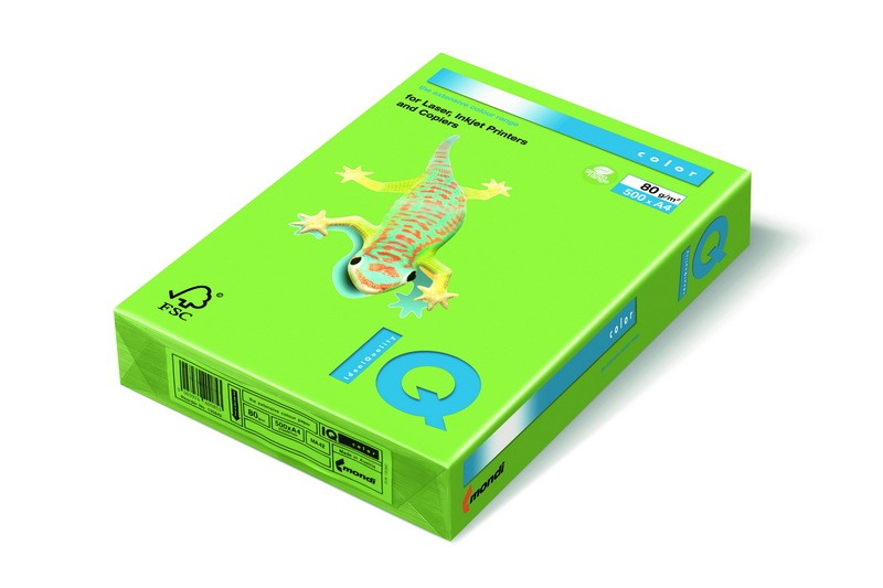 Fénymásolópapír, színes A/4 160 g, 250 lap/csomag IQ Color intenzív tavaszi zöld