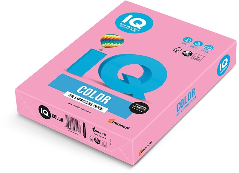Fénymásolópapír, színes A/4 120 g, 250 lap/csomag IQ Color pasztell rózsaszín