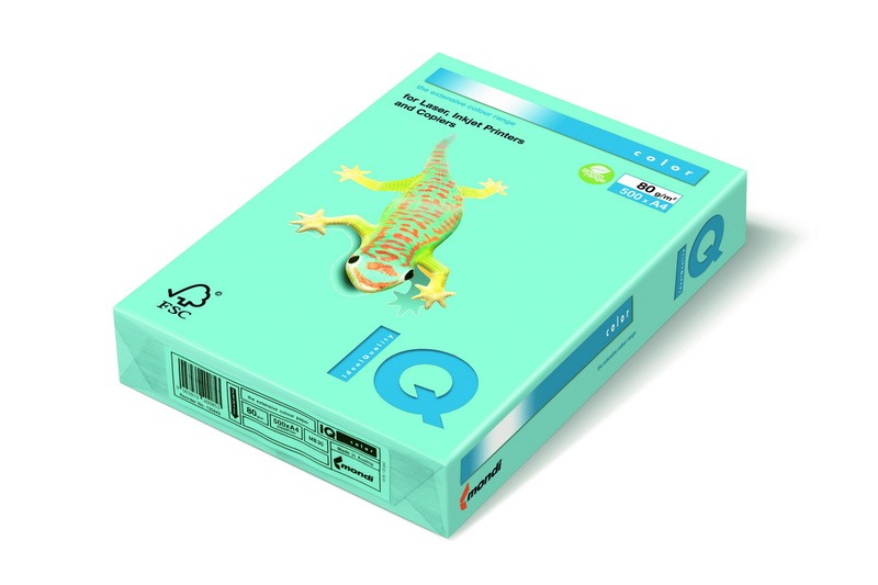 Fénymásolópapír, színes A/4 160 g, 250 lap/csomag IQ Color pasztell középkék