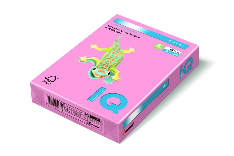 Fénymásolópapír, színes A/4 160 g, 250 lap/csomag IQ Color pasztell rózsaszín