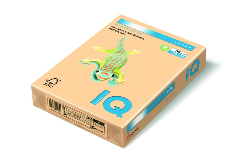 Fénymásolópapír, színes A/4 160 g, 250 lap/csomag IQ Color pasztell lazac