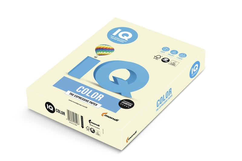 Fénymásolópapír, színes A/4 120 g, 250 lap/csomag IQ Color pasztell vanília