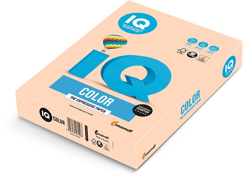Fénymásolópapír, színes A/4 160 g, 250 lap/csomag IQ Color pasztell lazac