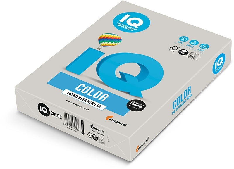 Fénymásolópapír, színes A/4 160 g, 250 lap/csomag IQ Color trend szürke