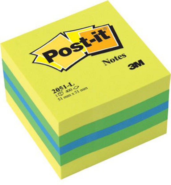 Öntapadó jegyzettömb 51x51 mm 400 lap Post-it lime színek