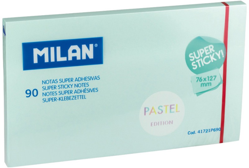 Öntapadó jegyzettömb 76x127 mm 90 lap Milan pasztell kék
