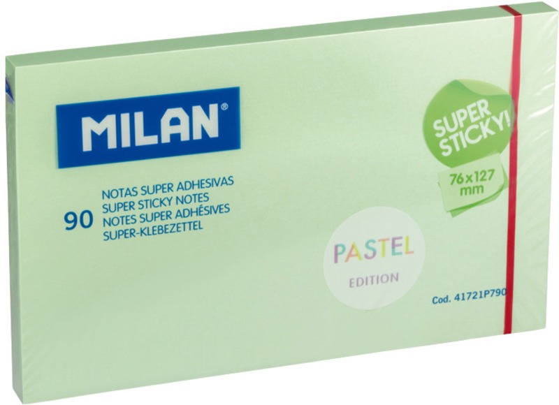 Öntapadó jegyzettömb 76x127 mm 90 lap Milan pasztell zöld