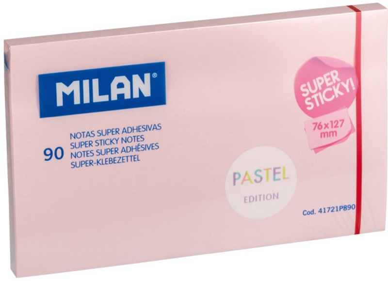 Öntapadó jegyzettömb 76x127 mm 90 lap Milan pasztell rózsaszín