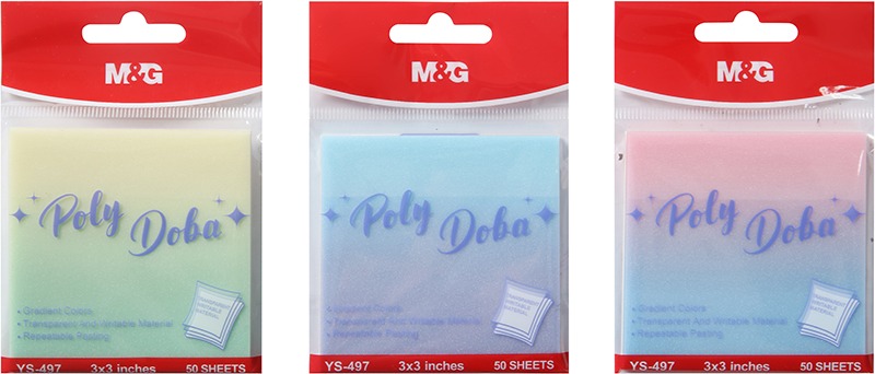 Öntapadó jegyzettömb 76x76 mm 50 lap M&G "Poly Doba" vegyes színek