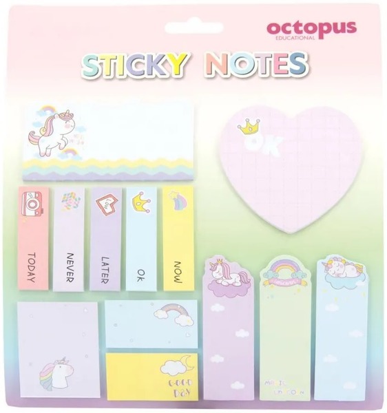 Öntapadó jegyzettömb szett Octopus "Unicorn" vegyes minta