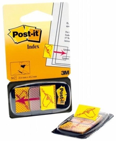 Jelölőcímke 25,4x43,2 mm 50 lap, adagolóval Post-it sárga
