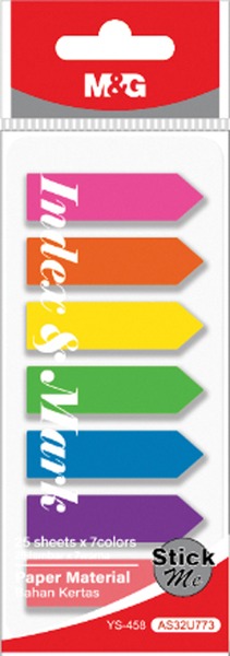 Jelölőcímke 76x51 mm 7x25 lap M&G neon színek
