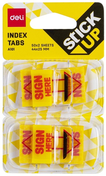 Jelölőcímke 44x25 mm 5x20 lap Deli sárga