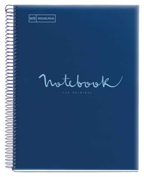 Spirálfüzet A/5 5x24 lapos, vonalas MQ "Emotions" navy