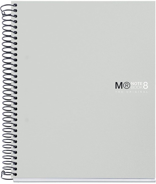 Spirálfüzet A/5 8x25 lapos, vonalas MQ "Notebook" 8 szürke