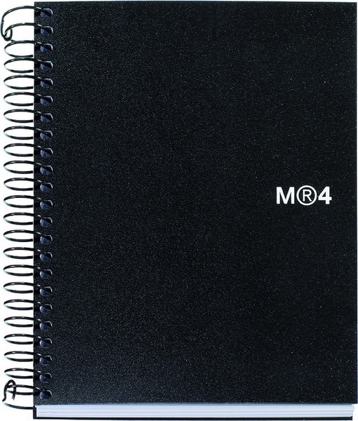 Spirálfüzet A/5 140 lapos, négyzetrácsos MQ "Notebook" 4 fekete