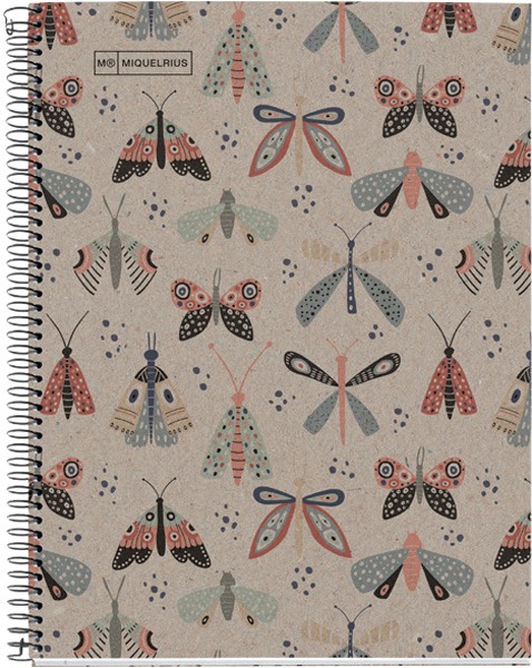 Spirálfüzet A/4 80 lapos, négyzetrácsos, újrahasznosított MQ "ECO" Butterfly