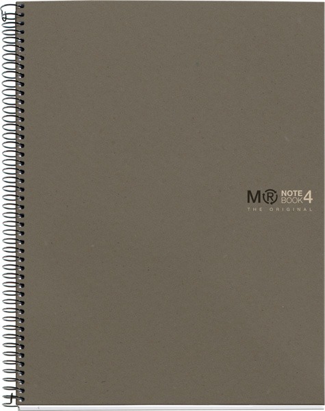 Spirálfüzet A/4 4x30 lapos, négyzetrácsos, újrahasznosított MQ "ECO" Grey