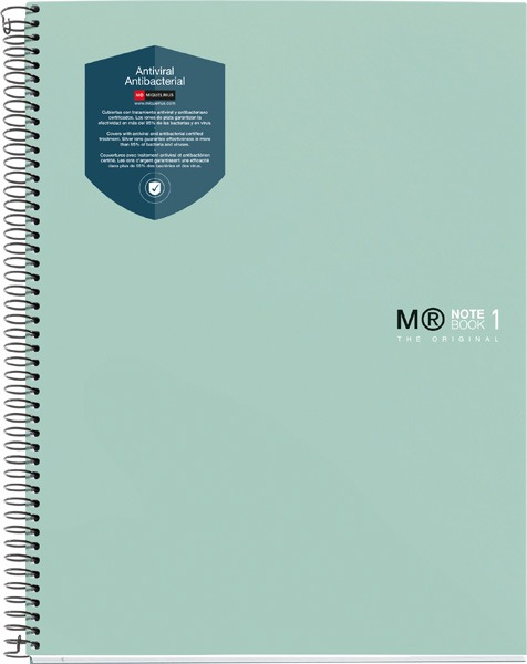 Spirálfüzet A/4 80 lapos, négyzetrácsos MQ "Aqua"