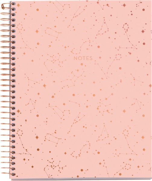 Spirálfüzet A/5 4x30 lapos, vonalas MQ "Constellation"
