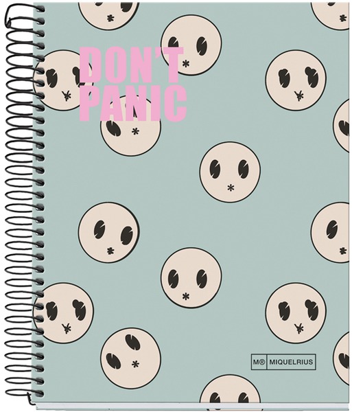Spirálfüzet A/5 4x35 lapos, négyzetrácsos MQ A/5 "Don't Panic"
