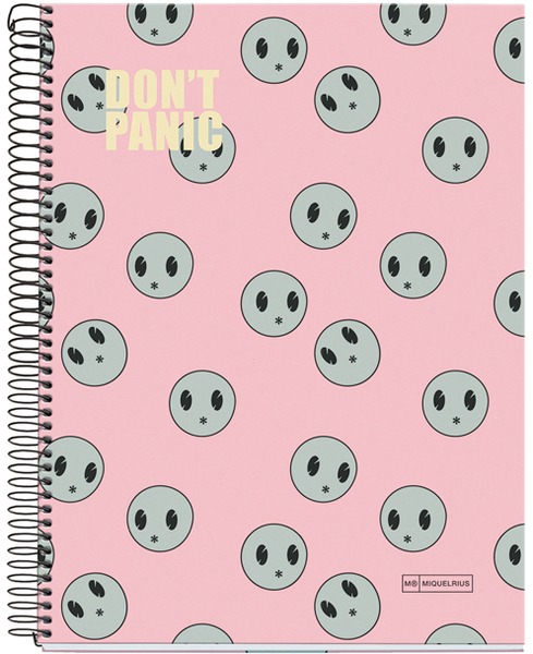 Spirálfüzet A/4 4x35 lapos, négyzetrácsos MQ "Don't Panic"