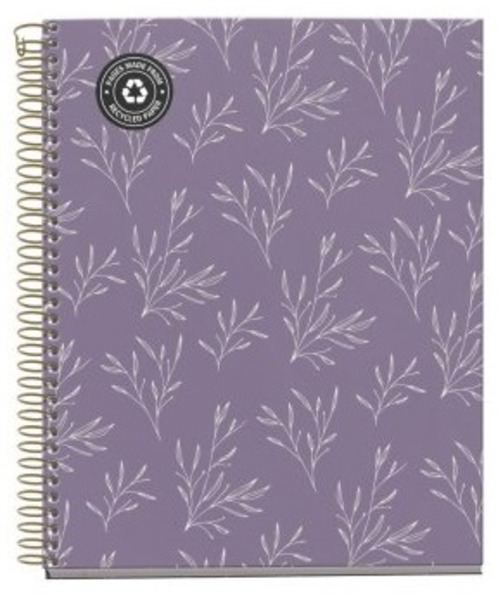 Spirálfüzet A/5 4x30 lapos, négyzetrácsos MQ "Garden" Purple