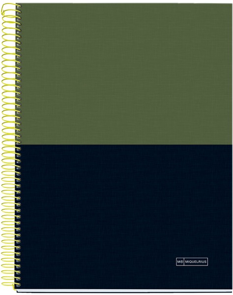 Spirálfüzet A/4 4x35 lapos, vonalas MQ "Rider" Green