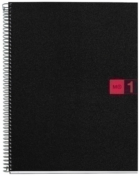 Spirálfüzet A/5 80 lapos, négyzetrácsos MQ "Notebook" 1 piros
