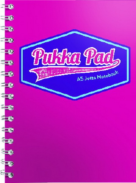 Spirálfüzet A/5 100 lapos, vonalas Pukka Pad "Jotta Pad" Vision rózsaszín