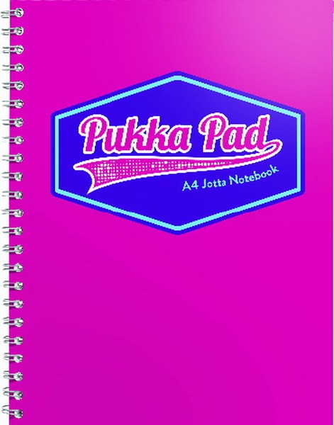 Spirálfüzet A/4 100 lapos, vonalas Pukka Pad "Jotta Pad" Vision rózsaszín