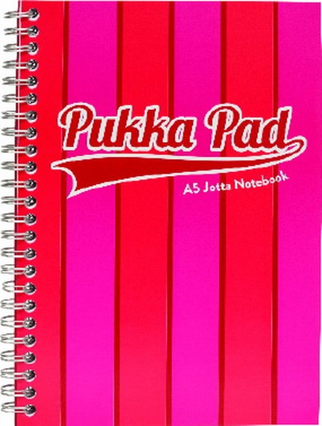 Spirálfüzet A/5 100 lapos, vonalas Pukka Pad "Jotta Pad" Vouge rózsaszín