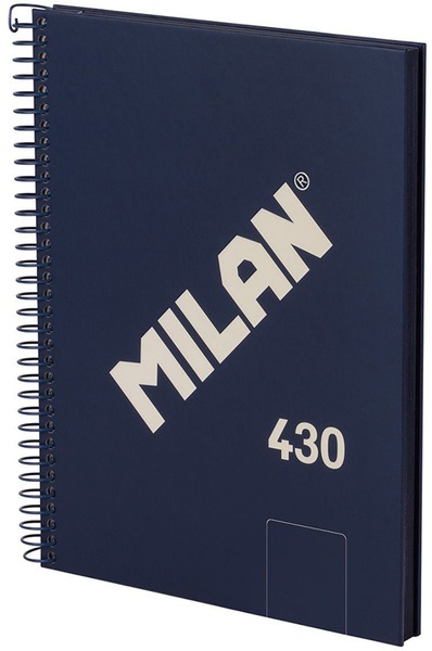 Spirálfüzet A/5 80 lapos, sima Milan "1918 Series" navy