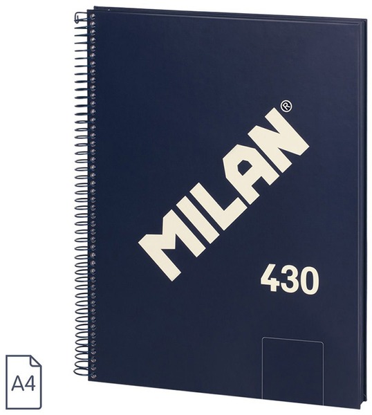 Spirálfüzet A/4 80 lapos, sima Milan "1918 Series" navy